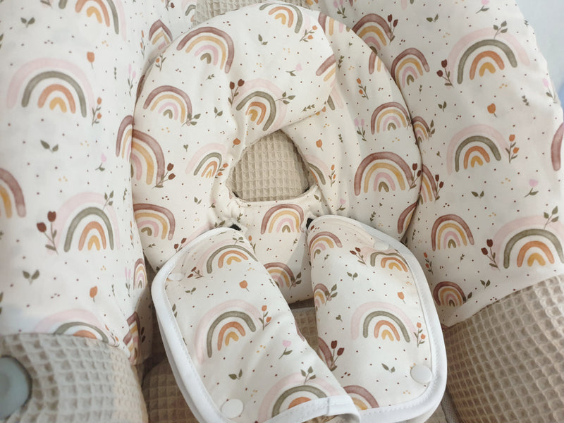 Maxi Cosi Babyschalenbezug, Ersatzbezug oder Spannbezug Regenbögen von Atelier MiaMia