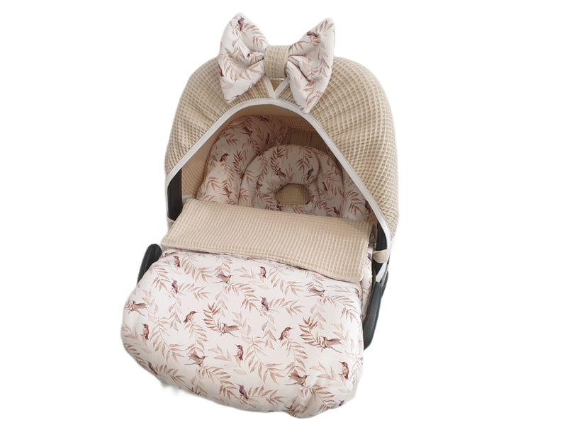 Maxi Cosi Babyschalenbezug, Ersatzbezug oder Spannbezug Blätter beige von Atelier MiaMia