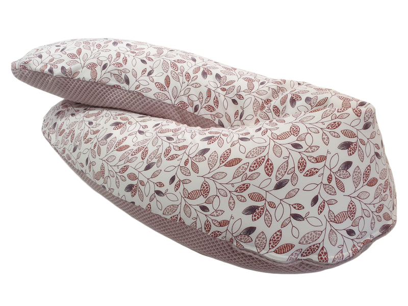 Stillkissen oder Seitenschläferkissen Lagerungskissen Blätter rosa altrosa von Atelier MiaMia