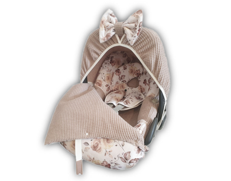 Maxi Cosi Babyschalenbezug, Ersatzbezug oder Spannbezug beige Rosen von Atelier MiaMia