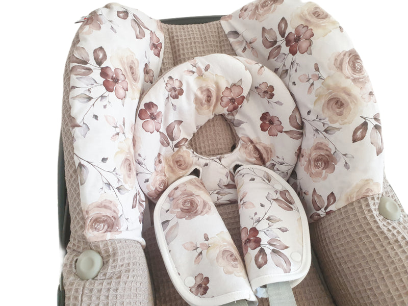 Maxi Cosi Babyschalenbezug, Ersatzbezug oder Spannbezug beige Rosen von Atelier MiaMia