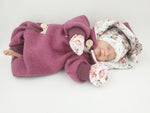 Walk - Overall Baby Kind von 50 bis 110 Designer Blumen Altrosa Walkoverall Walk W20 von Atelier MiaMia