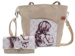 Handtasche einzeln oder im Set mit Geldbörse und Kosmetiktasche Mutter mit Kind von Atelier MiaMia