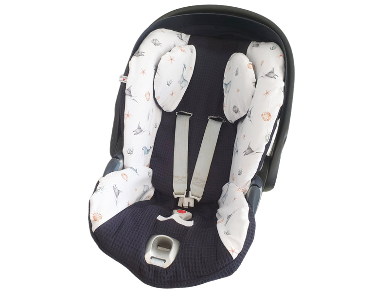 Babyschalen Bezug Cybex cloud Z i-size dunkelblau maritim von Atelier MiaMia