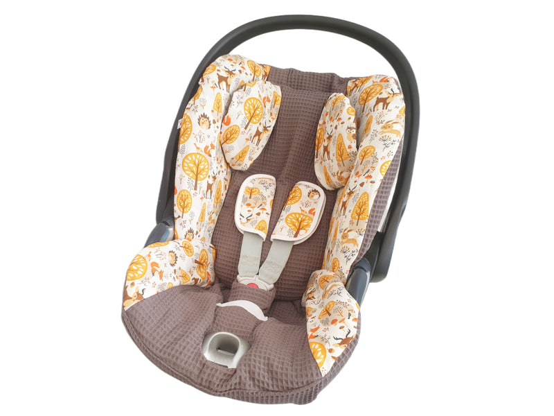 Babyschalen Bezug Cybex cloud Z i-size Braun Waldtiere von Atelier MiaMia