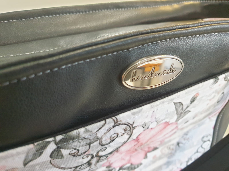 Handtasche einzeln oder im Set mit Geldbörse und Kosmetiktasche Rosen Schlüssel von Atelier MiaMia