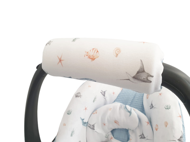 Maxi Cosi Babyschalenbezug, Ersatzbezug oder Spannbezug maritim hellblau von Atelier MiaMia