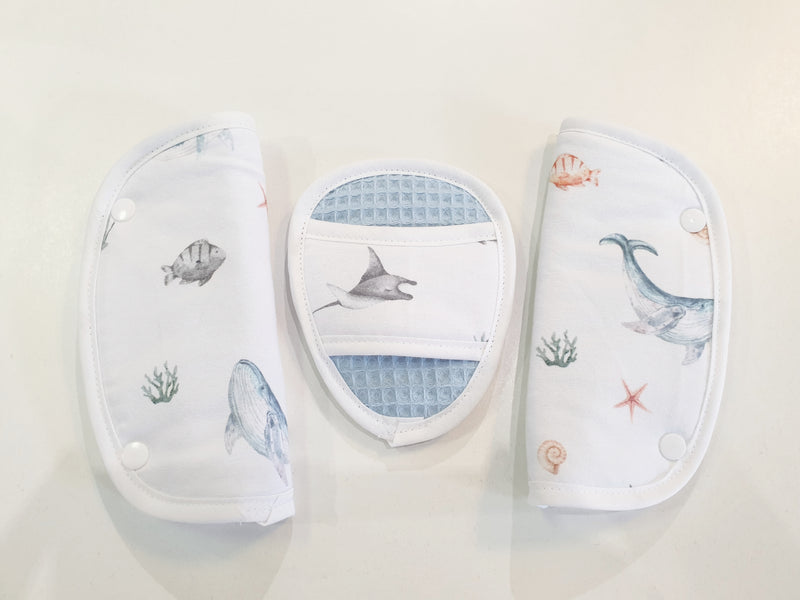 Maxi Cosi Babyschalenbezug, Ersatzbezug oder Spannbezug maritim hellblau von Atelier MiaMia
