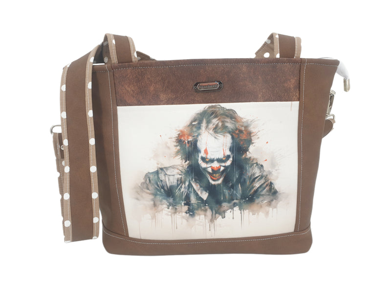 Handtasche einzeln oder im Set mit Geldbörse und Kosmetiktasche Clown von Atelier MiaMia