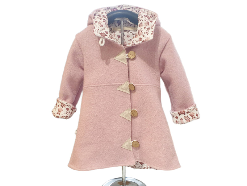 Walk - Kapuzenmantel Baby Kind Größe 50-140 Jacke Limitiert !! Walk -Jacke rosa Blümchen von Atelier MiaMia