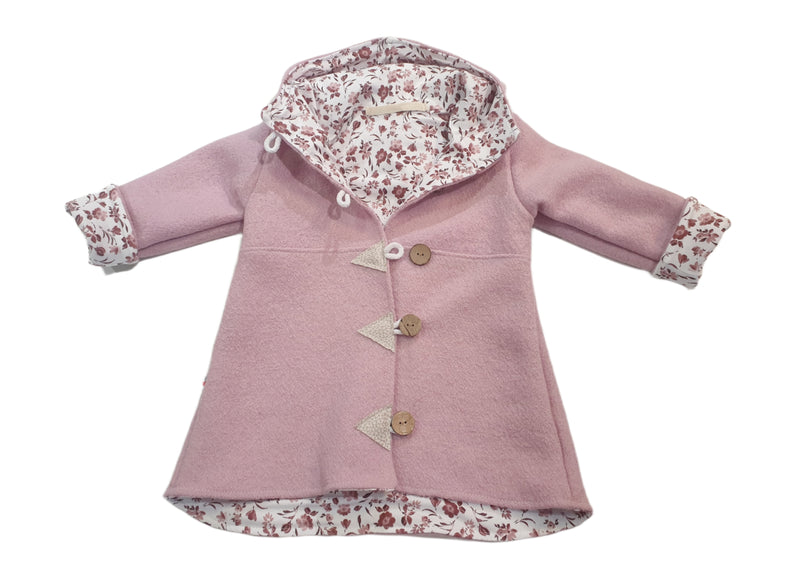 Walk - Kapuzenmantel Baby Kind Größe 50-140 Jacke Limitiert !! Walk -Jacke rosa Blümchen von Atelier MiaMia