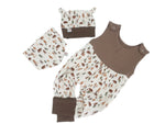 Strampler kurz und lang auch als Baby Set Waldtiere Natur von Atelier MiaMia