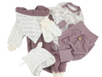 Coole Pumphose oder Babyset mit Knopf bis Gr. 140 Beere von Atelier MiaMia