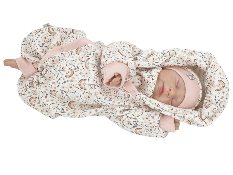 Overall Baby Kind von 50 bis 110 Designer Wellnessoverall Blumen Alpenfleece  von Atelier MiaMia