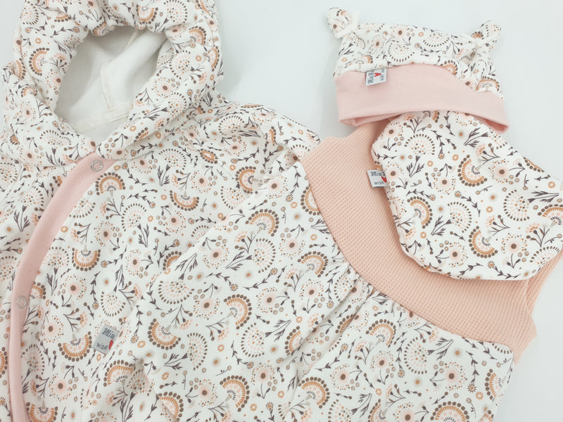 Strampler kurz und lang auch als Baby Set Blumen Alpenfleece von Atelier MiaMia