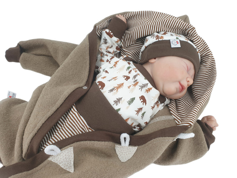 Atelier MiaMia - Walk - salopette neonato bambino da 50 a 110 salopette firmata marrone --walk W10