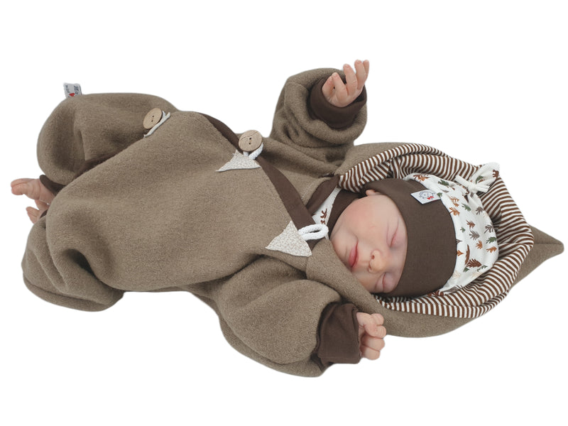 Walk - Overall Baby Kind von 50 bis 110 Designer Walkoverall  beige/braun --walk  von Atelier MiaMia