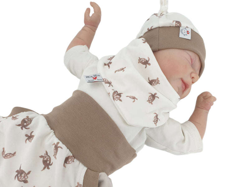 Coole Pumphose oder Babyset kurz und lang Schildkröten Natur von Atelier MiaMia