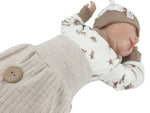 Coole Pumphose oder Babyset mit Knopf bis Gr. 140 helles beige breite Rippe von Atelier MiaMia