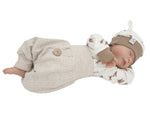 Coole Pumphose oder Babyset mit Knopf bis Gr. 140 helles beige breite Rippe von Atelier MiaMia