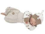 Coole Pumphose oder Babyset mit Knopf bis Gr. 140 helles beige breite Rippe von Atelier MiaMia