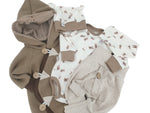 Coole Pumphose oder Babyset mit Knopf bis Gr. 140 helles beige breite Rippe von Atelier MiaMia