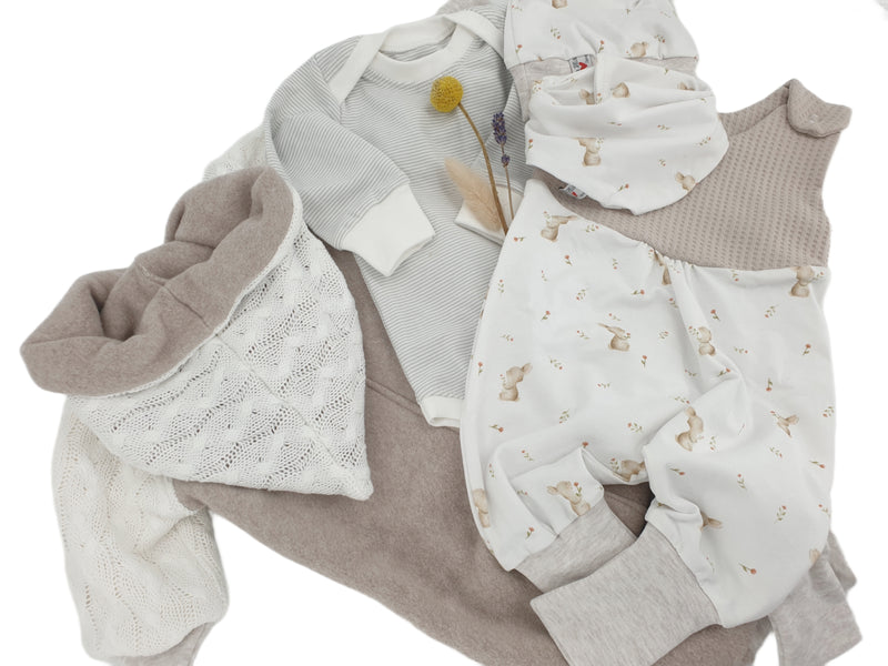 Atelier MiaMia tutina corta e lunga disponibile anche come baby set ghianda
