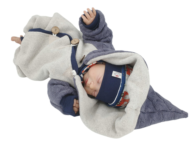 Atelier MiaMia - tuta neonato bambino da 50 a 110 Tuta benessere firmata Rosa Zipfels knit 100% cotone biologico 30