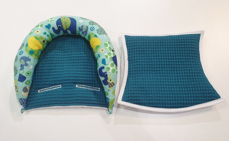 Maxi Cosi Babyschalenbezug, Ersatzbezug oder Spannbezug Elefanten petrol von Atelier MiaMia