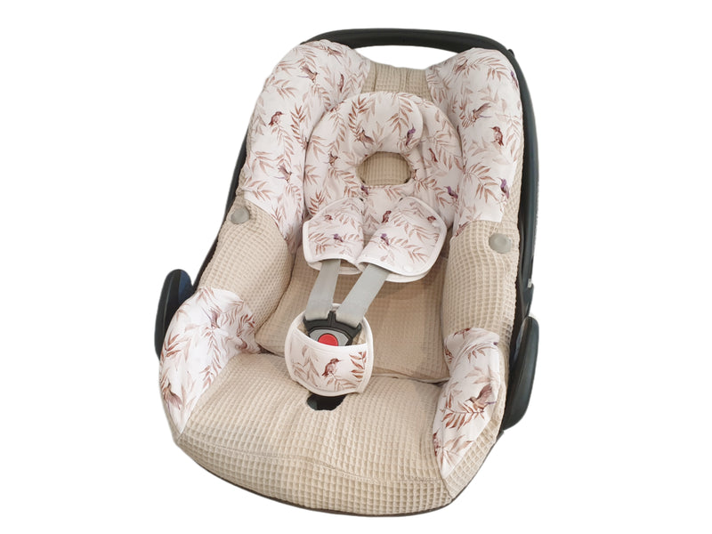 Maxi Cosi Babyschalenbezug, Ersatzbezug oder Spannbezug Blätter beige von Atelier MiaMia