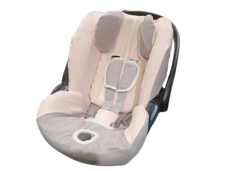 Babyschalen Bezug Cybex cloud Z i-size rosa grau von Atelier MiaMia