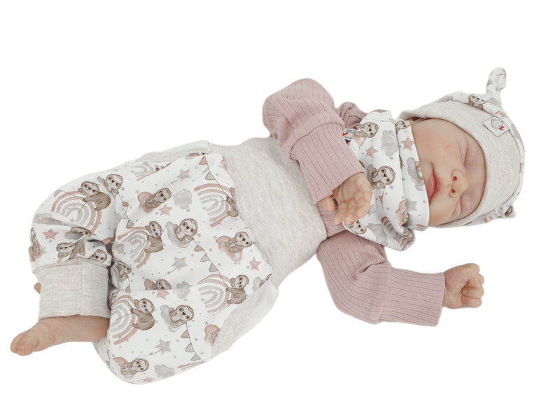 Coole Pumphose oder Babyset kurz und lang Faultiere von Atelier MiaMia