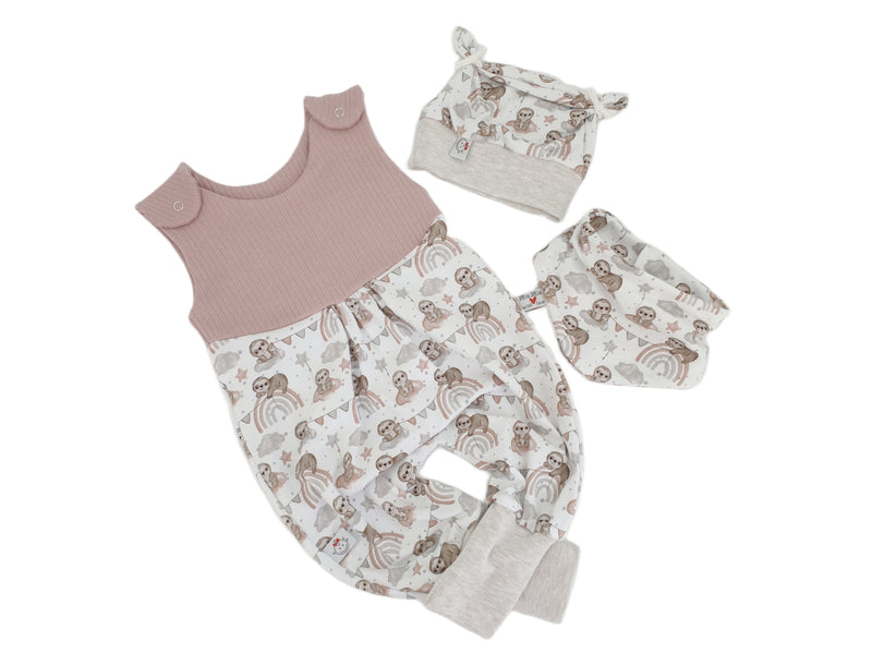 Strampler kurz und lang auch als Baby Set Faultiere von Atelier MiaMia