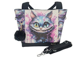 Handtasche einzeln oder im Set mit Geldbörse und Kosmetiktasche Grinsekatze von Atelier MiaMia
