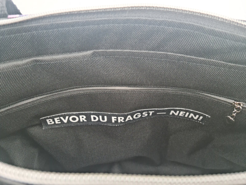 Handtasche einzeln oder im Set mit Geldbörse und Kosmetiktasche Grinsekatze von Atelier MiaMia