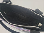 Handtasche einzeln oder im Set mit Geldbörse und Kosmetiktasche Grinsekatze von Atelier MiaMia