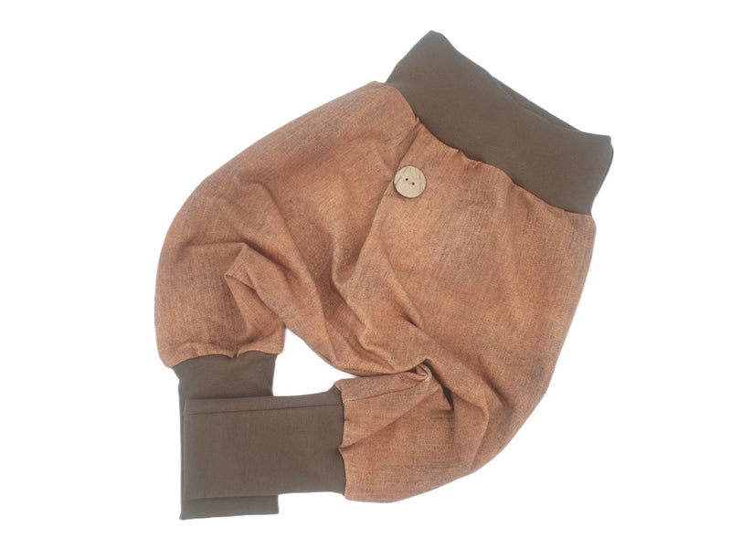 Atelier MiaMia Cool bloomers or baby set with button up to size. 140 Cord Terracotta