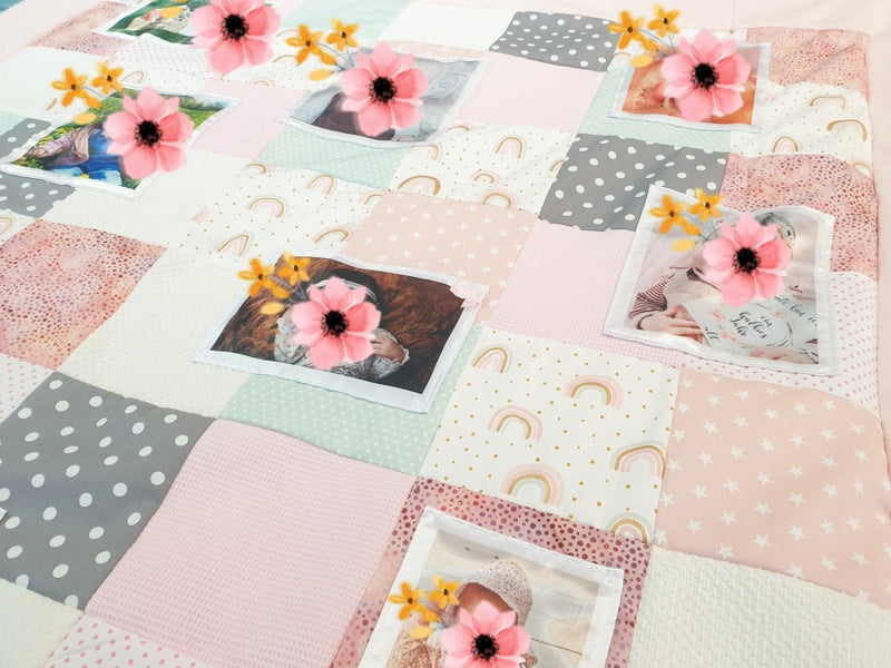 Atelier MiaMia coperta coccolosa come foto coperta stelle arcobaleno grigio chiaro con foto 10