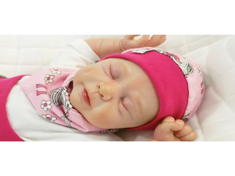 Atelier MiaMia Beanie Set Cappello e Sciarpa Neonata Rosa No.101