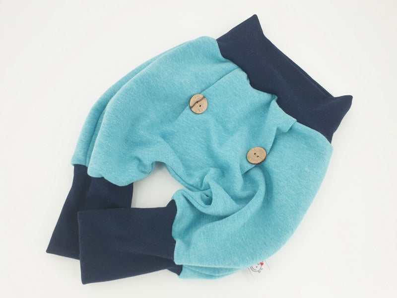 Coole Pumphose oder Babyset Aqua Dunkelblau 101 von Atelier MiaMia