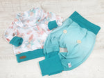 Atelier MiaMia Cool bloomers or baby set Mint gradient 106