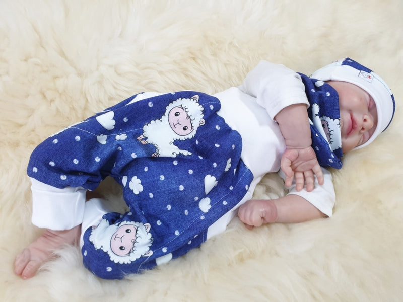 Coole Pumphose oder Babyset kurz und lang Schäfchen Jeans 11 von Atelier MiaMia