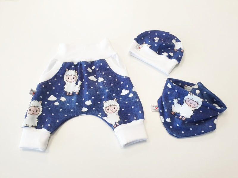 Coole Pumphose oder Babyset kurz und lang Schäfchen Jeans 11 von Atelier MiaMia