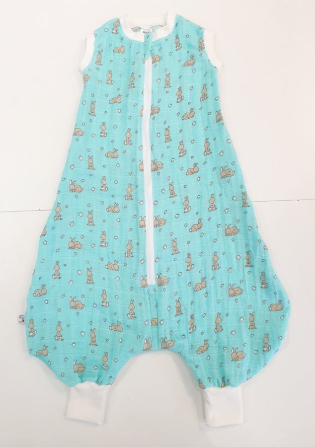 Atelier MiaMia Mutzelpumper sleeping bag with feet bunny light blue 12