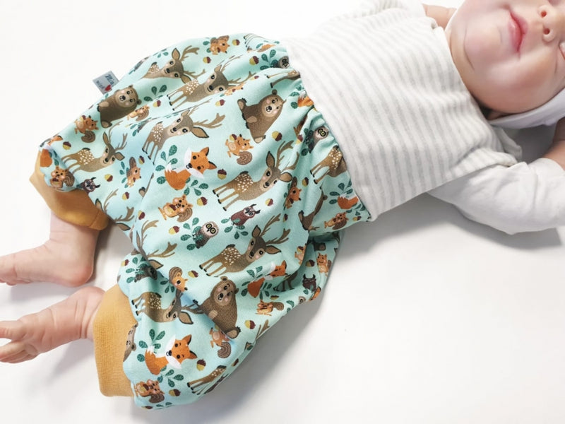 Sommerstrampler kurz auch als Baby Set Waldtiere 123 von Atelier MiaMia