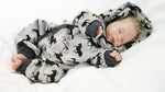 Atelier MiaMia - overall baby child from 50 to 110 designer wellness overall horses gray 100% cotton 13