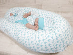 Atelier MiaMia Nursing Pillow or Side Sleeper Pillow Positioning Pillow Butterflies Light Blue 137