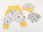 Atelier MiaMia Cool bloomers or baby set short and long raccoon and fox 13