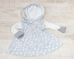 Hoodiekleid Baby Kind Größe 56-140 Designer Limitiert hellgrau Schmetterlinge 13 von Atelier MiaMia