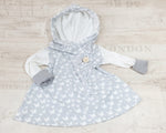Atelier MiaMia - hoodie dress baby child size 56-140 designer limited light gray butterflies 13